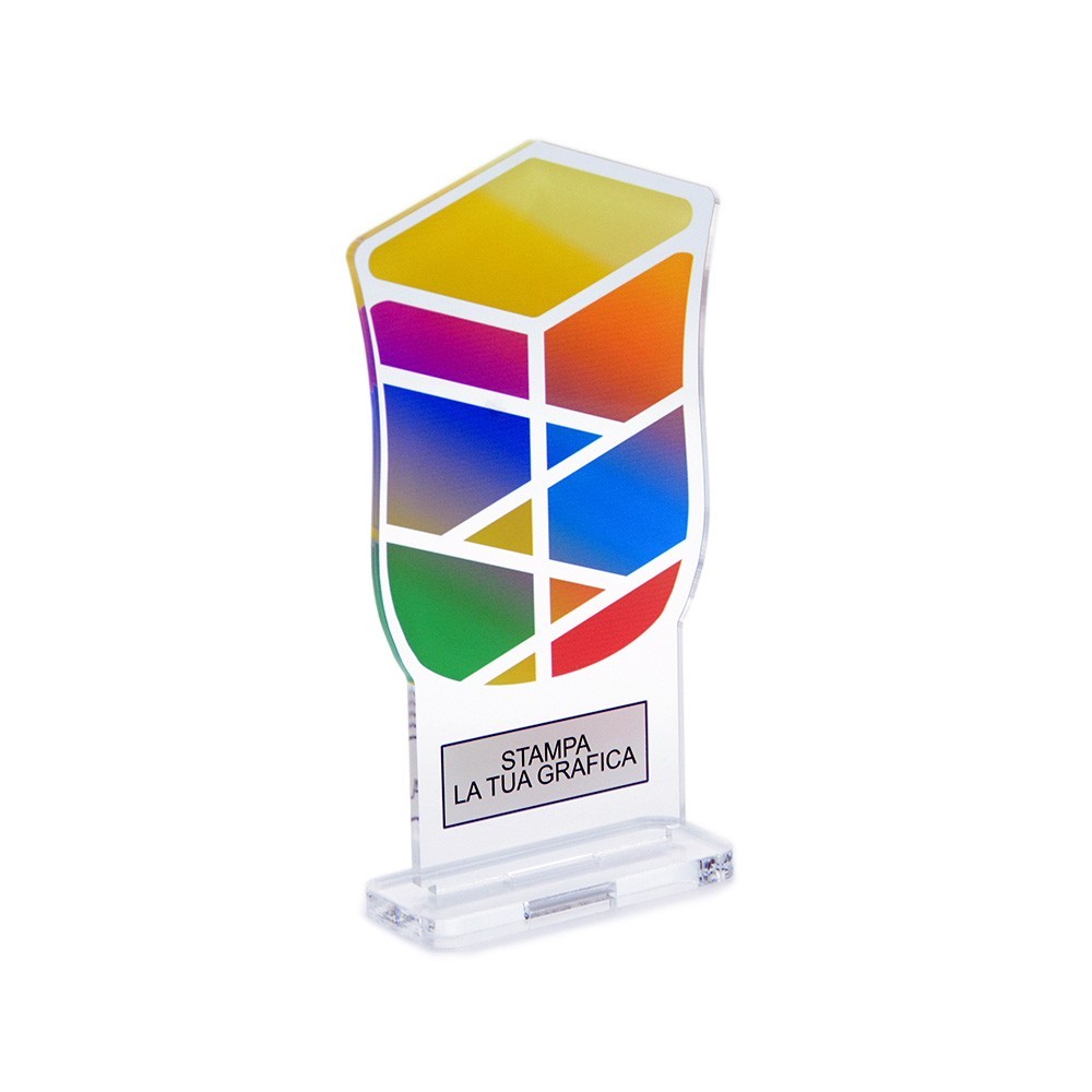 Trofeo di Partecipazione in plexiglass trasparente retrostampato scudo