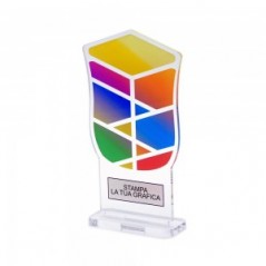 Trofeo di Partecipazione in plexiglass trasparente retrostampato scudo