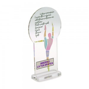 Trofeo di Partecipazione in plexiglass trasparente retrostampato lampadina