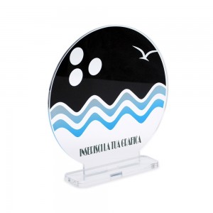 Trofeo di Partecipazione in plexiglass trasparente retrostampato cerchio