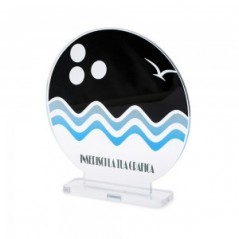 Trofeo di Partecipazione in plexiglass trasparente retrostampato cerchio