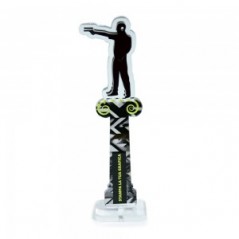 Trofeo di Partecipazione in plexiglass trasparente retrostampato tiro sportivo pistola su colonna