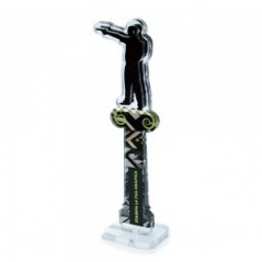 Trofeo di Partecipazione in plexiglass trasparente retrostampato tiro sportivo pistola su colonna