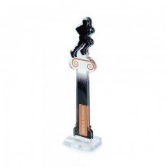 Trofeo di Partecipazione in plexiglass trasparente retrostampato corridore su colonna