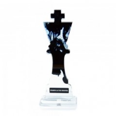 Trofeo di Partecipazione in plexiglass trasparente retrostampato Re scacchi