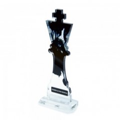 Trofeo di Partecipazione in plexiglass trasparente retrostampato Re scacchi