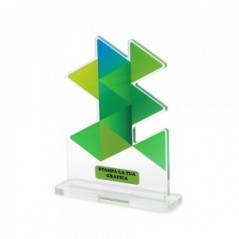 Trofeo Smart in plexiglass trasparente retrostampato triangoli sovrapposti