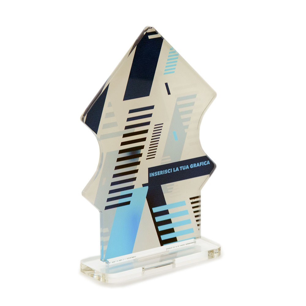 Trofeo Smart in plexiglass trasparente retrostampato pino