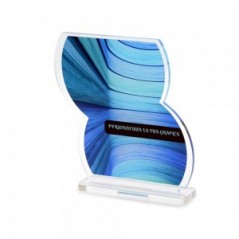 Trofeo Smart in plexiglass trasparente retrostampato doppio cerchio tagliato