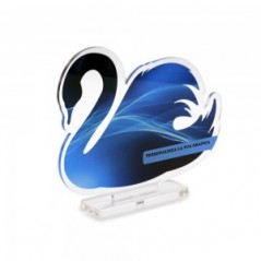 Trofeo Smart in plexiglass trasparente retrostampato cigno