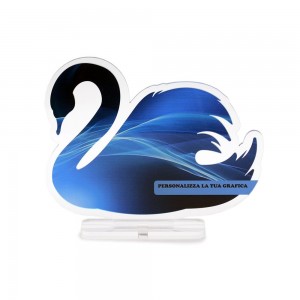 Trofeo Smart in plexiglass trasparente retrostampato cigno