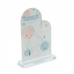 Trofeo Template in plexiglass trasparente retrostampato arco con rientranza lato destro