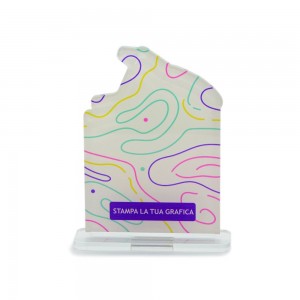 Trofeo Template in plexiglass trasparente retrostampato orso sulla banchisa