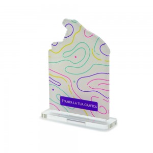 Trofeo Template in plexiglass trasparente retrostampato orso sulla banchisa