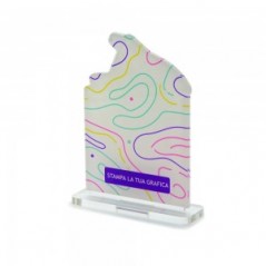 Trofeo Template in plexiglass trasparente retrostampato orso sulla banchisa
