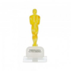 Trofeo Template in plexiglass trasparente retrostampato statuetta Oscar