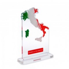 Trofeo Template in plexiglass trasparente retrostampato Italia