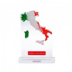 Trofeo Template in plexiglass trasparente retrostampato Italia