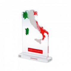 Trofeo Template in plexiglass trasparente retrostampato Italia