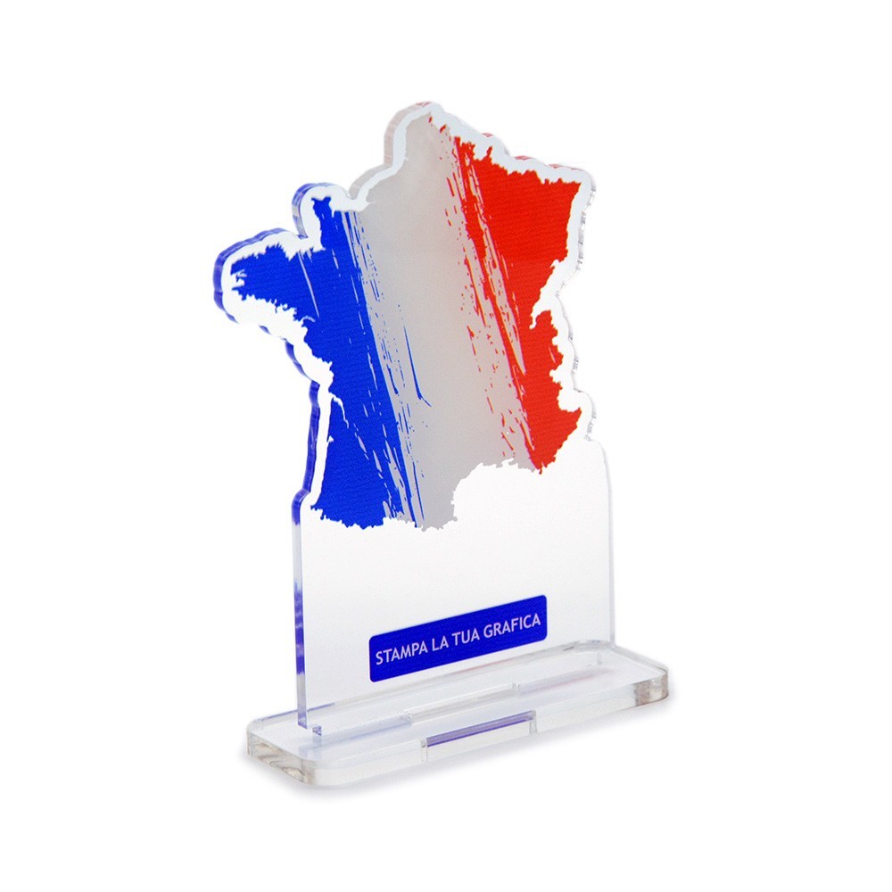 Trofeo Template in plexiglass trasparente retrostampato Francia