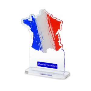Trofeo Template in plexiglass trasparente retrostampato Francia