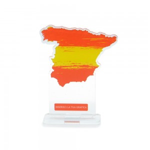 Trofeo Template in plexiglass trasparente retrostampato Spagna