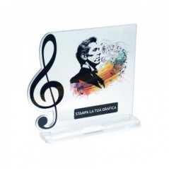 Trofeo Template in plexiglass trasparente retrostampato chiave di violino