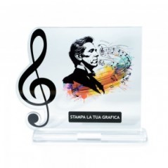 Trofeo Template in plexiglass trasparente retrostampato chiave di violino