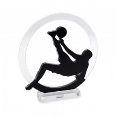 Trofeo Nero Opaco in plexiglass trasparente retrostampato cerchio calciatore