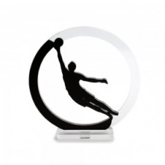 Trofeo Nero Opaco in plexiglass trasparente retrostampato cerchio portiere che para