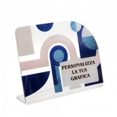 Targa di Partecipazione in plexiglass trasparente retrostampato rettangolare orizzontale con angolo superiore destro molto ar...