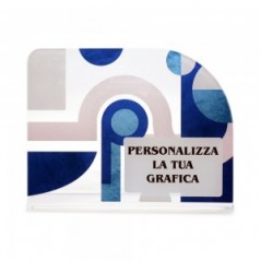 Targa di Partecipazione in plexiglass trasparente retrostampato rettangolare orizzontale con angolo superiore destro molto ar...