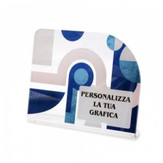 Targa di Partecipazione in plexiglass trasparente retrostampato rettangolare orizzontale con angolo superiore destro molto ar...