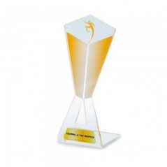 Targa di Partecipazione in plexiglass trasparente retrostampato piramide invertita
