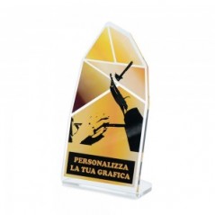 Targa di Partecipazione in plexiglass trasparente retrostampato punta di cristallo