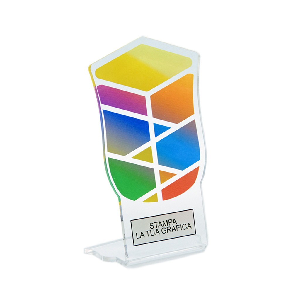Targa di Partecipazione in plexiglass trasparente retrostampato scudo