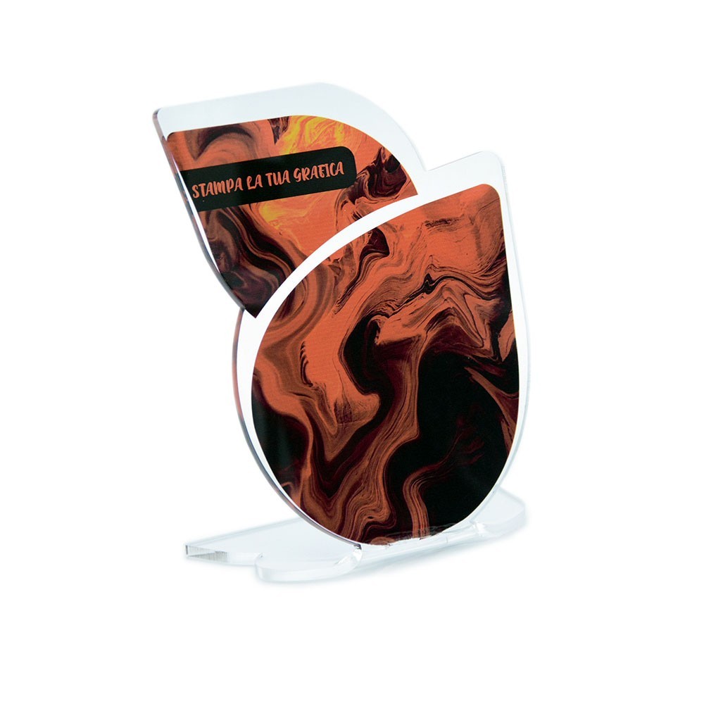 Targa Smart in plexiglass trasparente retrostampato doppia goccia
