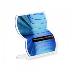 Targa Smart in plexiglass trasparente retrostampato doppio cerchio tagliato
