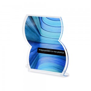 Targa Smart in plexiglass trasparente retrostampato doppio cerchio tagliato