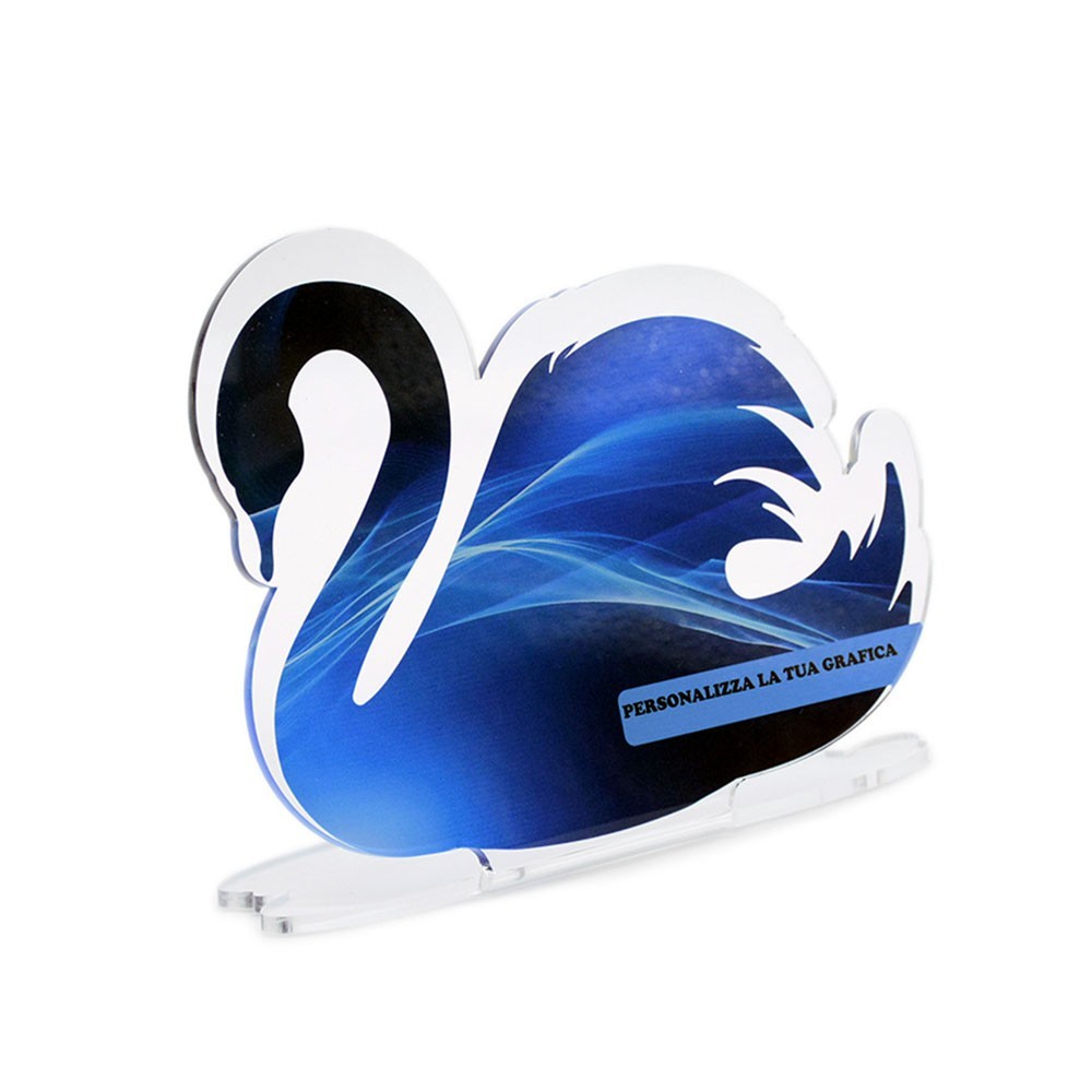Targa Smart in plexiglass trasparente retrostampato cigno