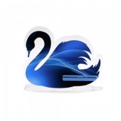 Targa Smart in plexiglass trasparente retrostampato cigno