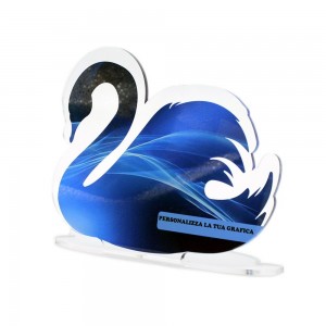 Targa Smart in plexiglass trasparente retrostampato cigno