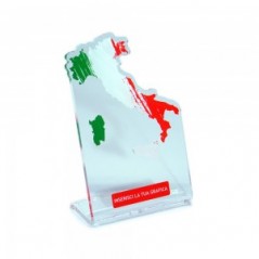 Targa Template in plexiglass trasparente retrostampato Italia