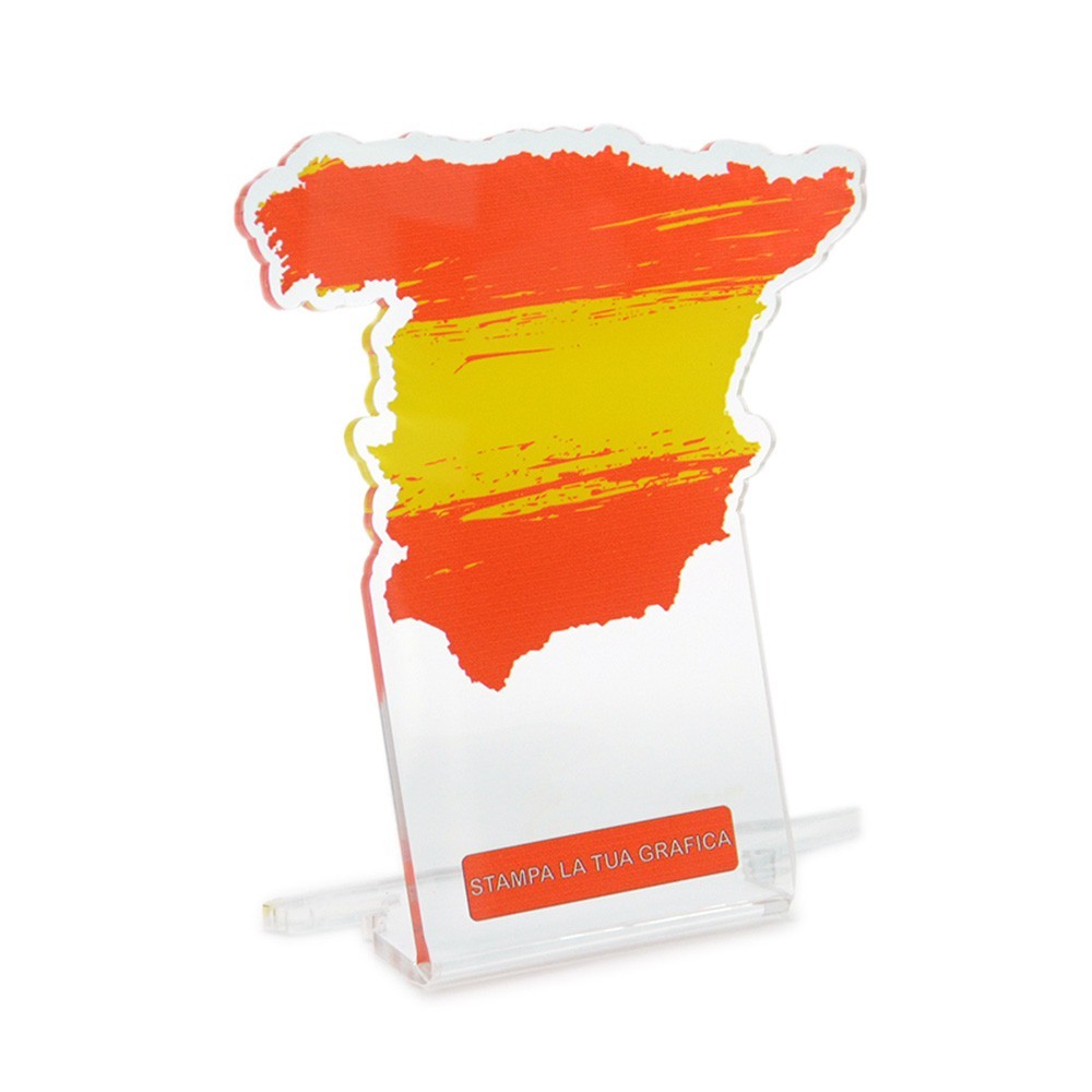 Targa Template in plexiglass trasparente retrostampato Spagna