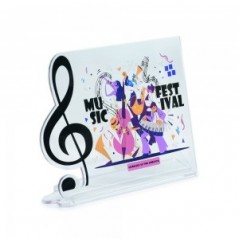 Targa Template in plexiglass trasparente retrostampato chiave di violino