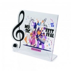 Targa Template in plexiglass trasparente retrostampato chiave di violino