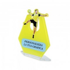 Targa Sport in plexiglass trasparente retrostampato esagono giocatore di pallamano