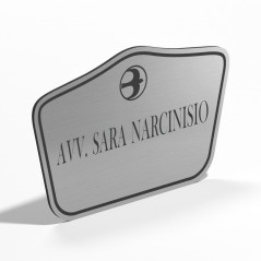 Targhetta in ABS per porta Silver tipologia Sagomata 1