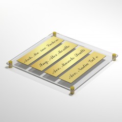 Targa in Plexiglass+ABS colore Gold con testo inciso tipologia 4 Moduli Small