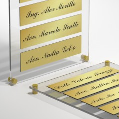 Targa in Plexiglass+ABS colore Gold con testo inciso tipologia 6 Moduli Small
